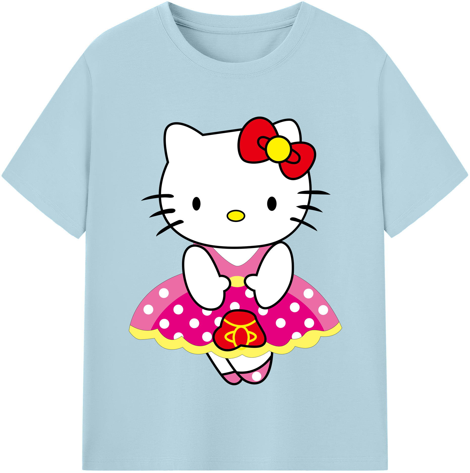 （画像用） Hello Kitty ハローキティ 綿100％半袖Tシャツ（フロントプリント）